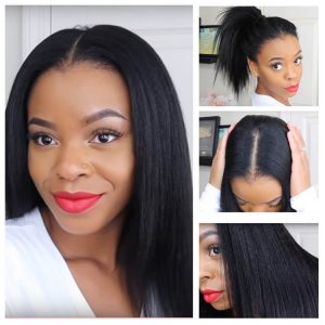 Black Americans silk top glueless lace wig