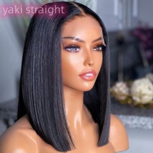 human hair yaki bob wig