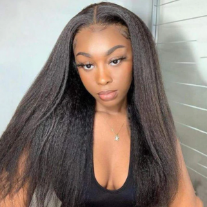 kinky straight hd closure wig