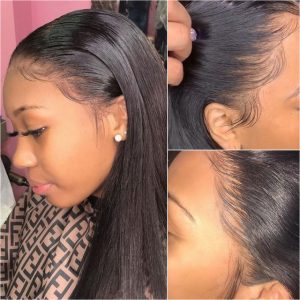 pre-plucked 360 lace frontal wig straight virgin human hair 