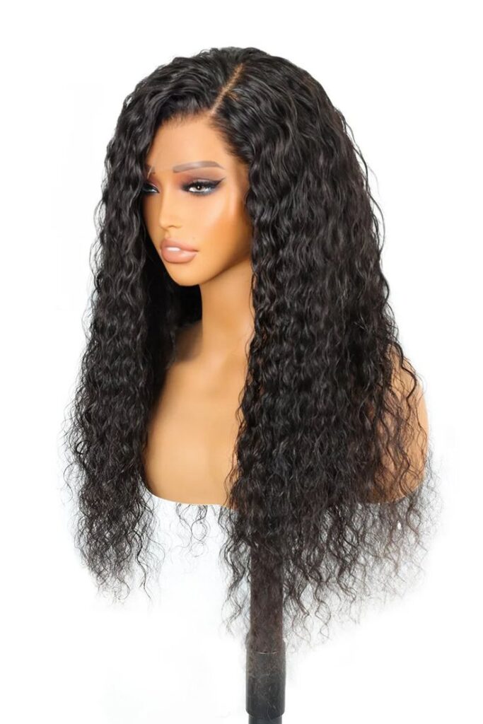human hair lace wig deep wave