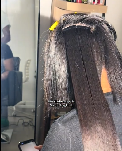 relaxed hair tape in extensions