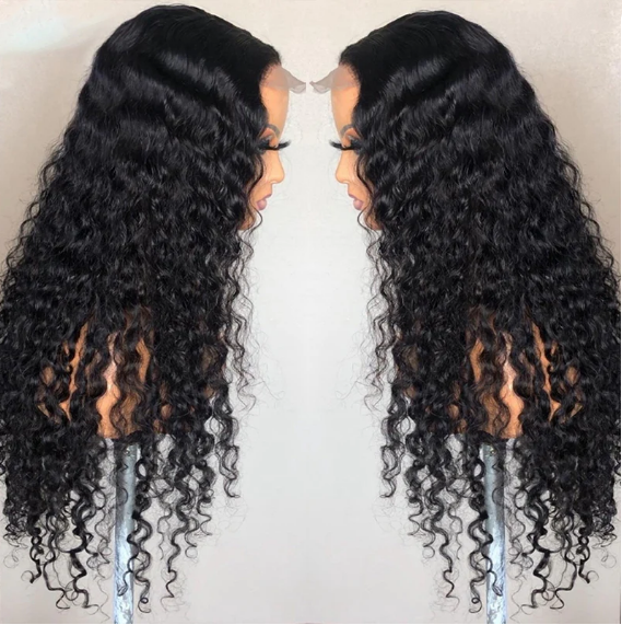 deep wave human hair lace wig